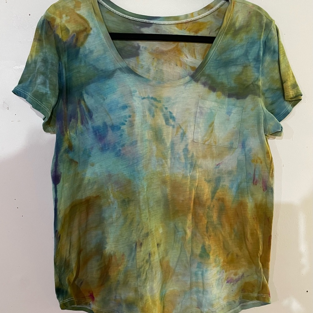 Ice Dyed Up cycled Tee shirt cotton